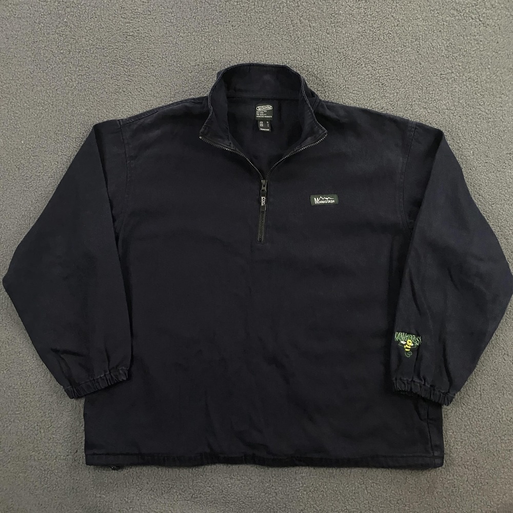 Manastash Jacket Mens Large Pullover‎ Hemp 1/4 Zip Embroidered Virgil Normal